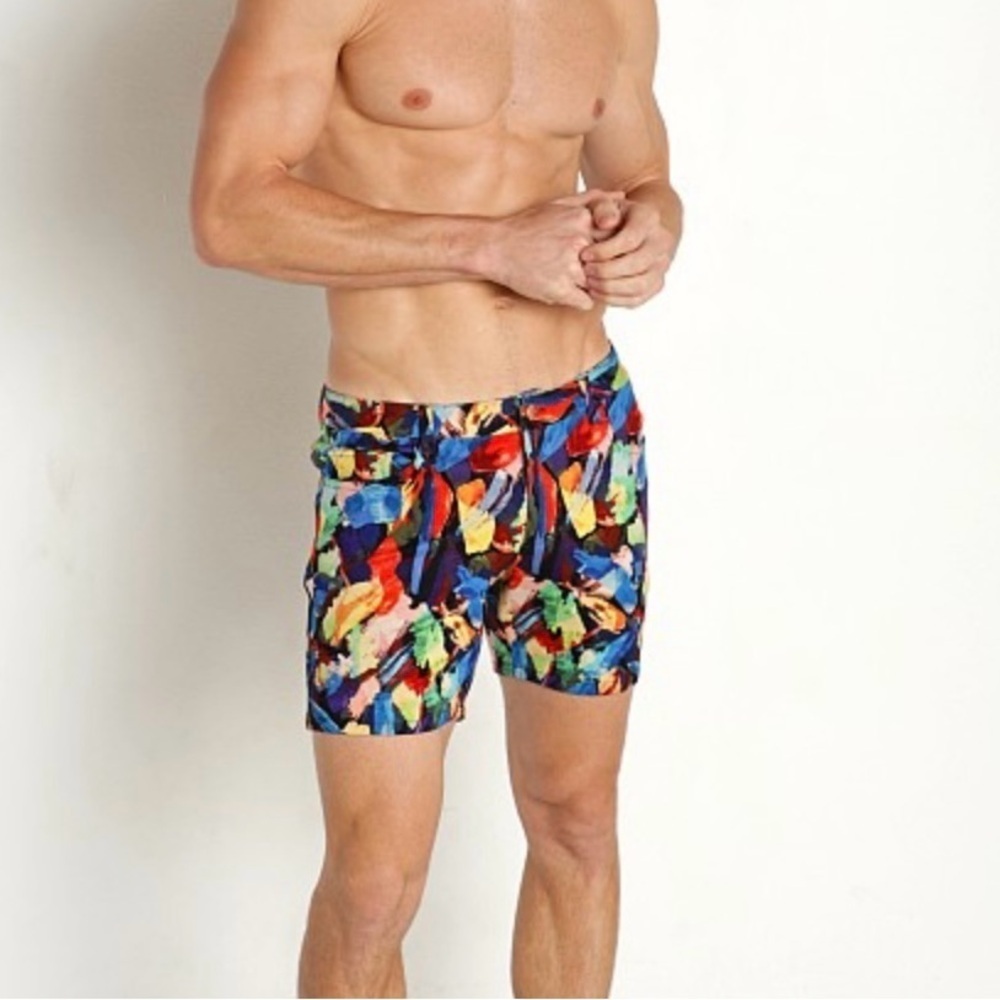 St33le Stretch Knit Jeans Rainbow Shorts Limited Edition 6” Inseam Sz. 34​​​​​​ - Picture 13 of 14